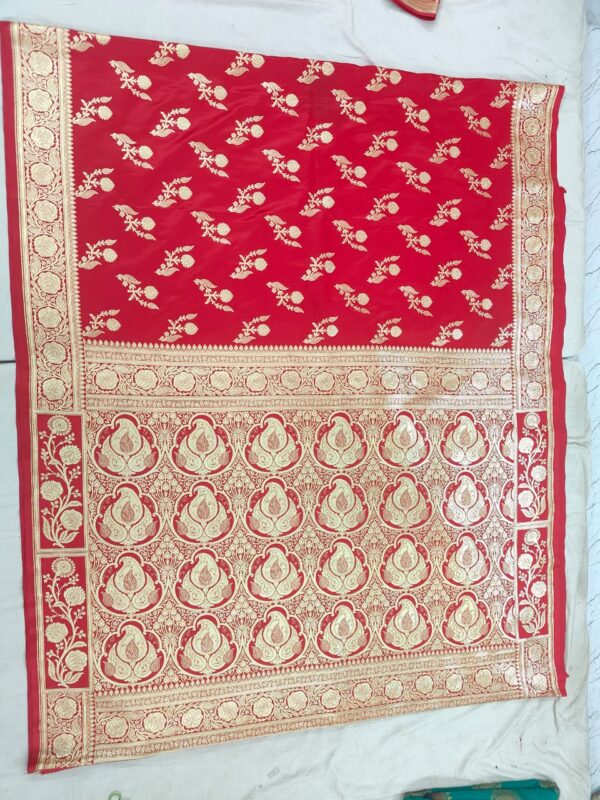 Red Banarasi Silk Saree - Image 2