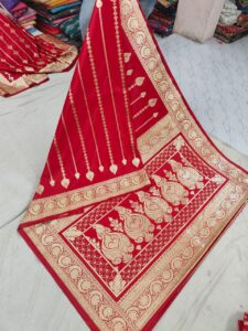 Red banarasi silk saree
